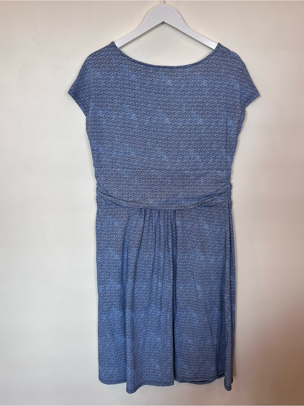Lands' End Twist Dress size Large Cotton Modal Blue Knit Nautical Stretch Soft - Picture 7 of 7